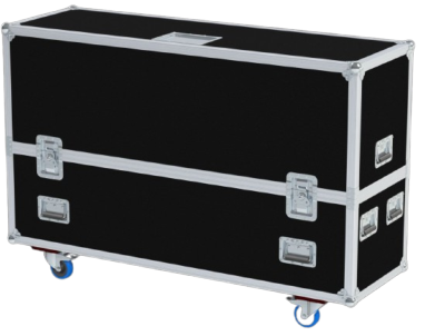 FLIGHT CASE PRO ROULETTES 2 LCD 65" (1480 x 70 x 855)