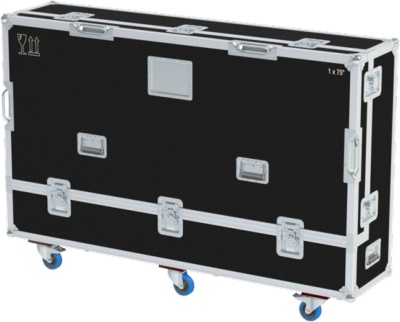 FLIGHT CASE TOURING ROULETTES 1 ÉCRAN LCD 75"